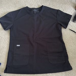 Set of 3 black scrub tops scrubs size m medium like new Elle comenii unique